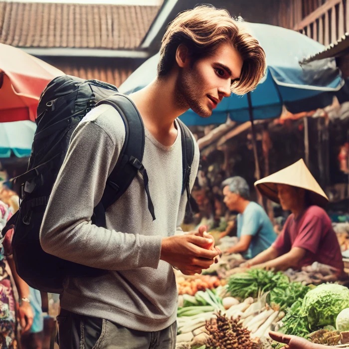 Bule belanja di pasar - file kecil